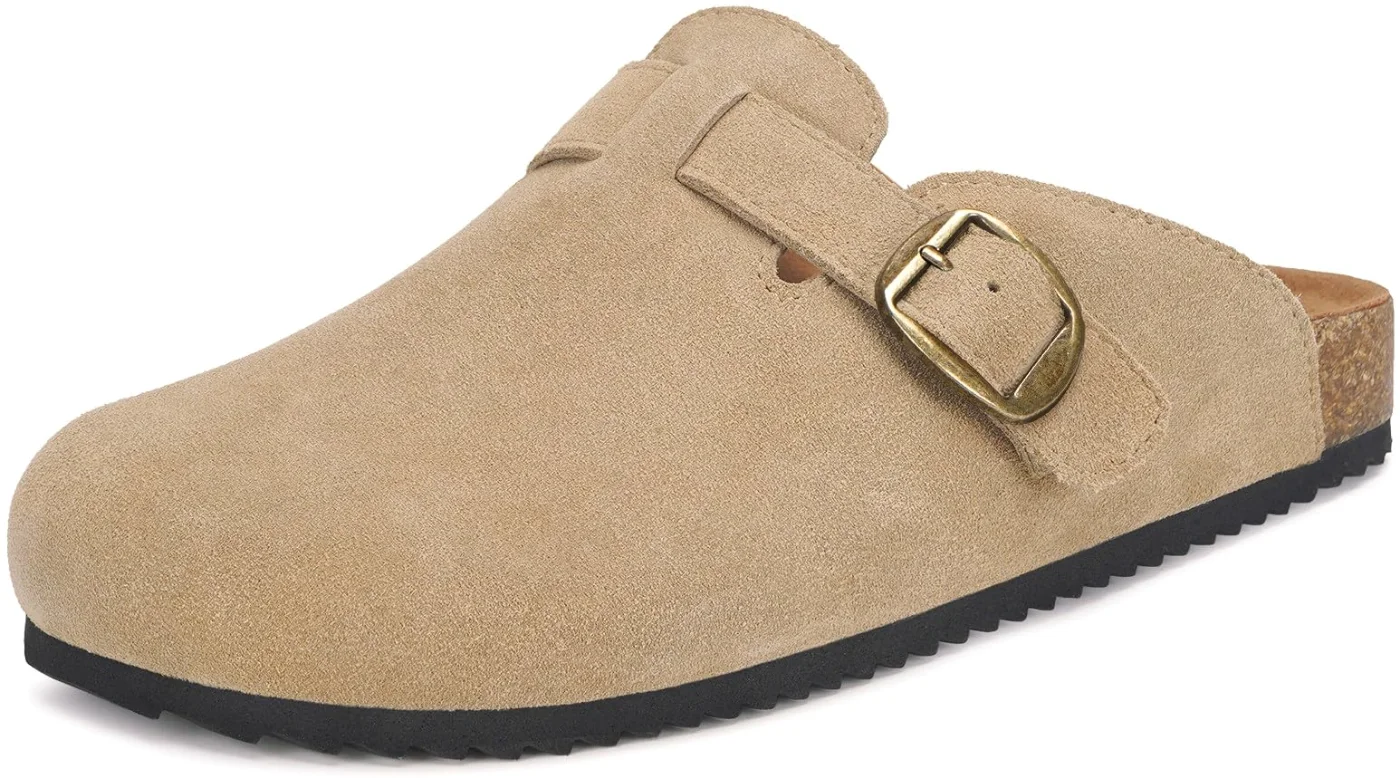 Intini Suede Cork Clog in Apricot