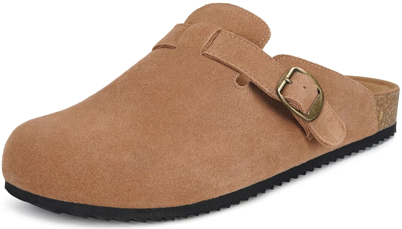 Intini Suede Cork Clog in Light Brown