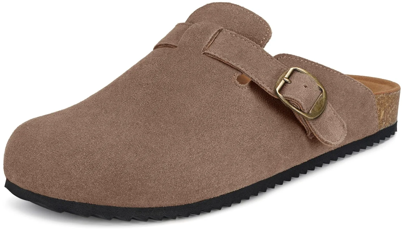 Intini Suede Cork Clog in Dark Brown