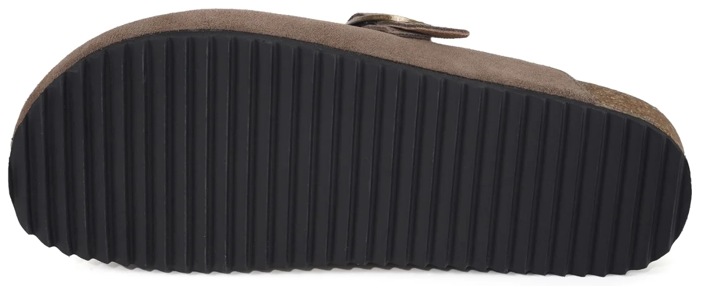 Intini Suede Cork Clog in Dark Brown, view 4