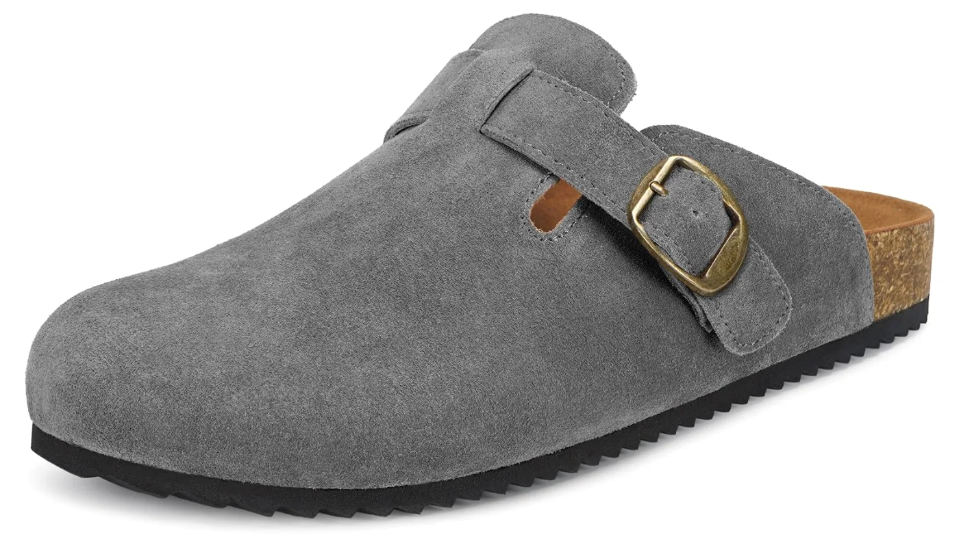 Intini Suede Cork Clog in Grey