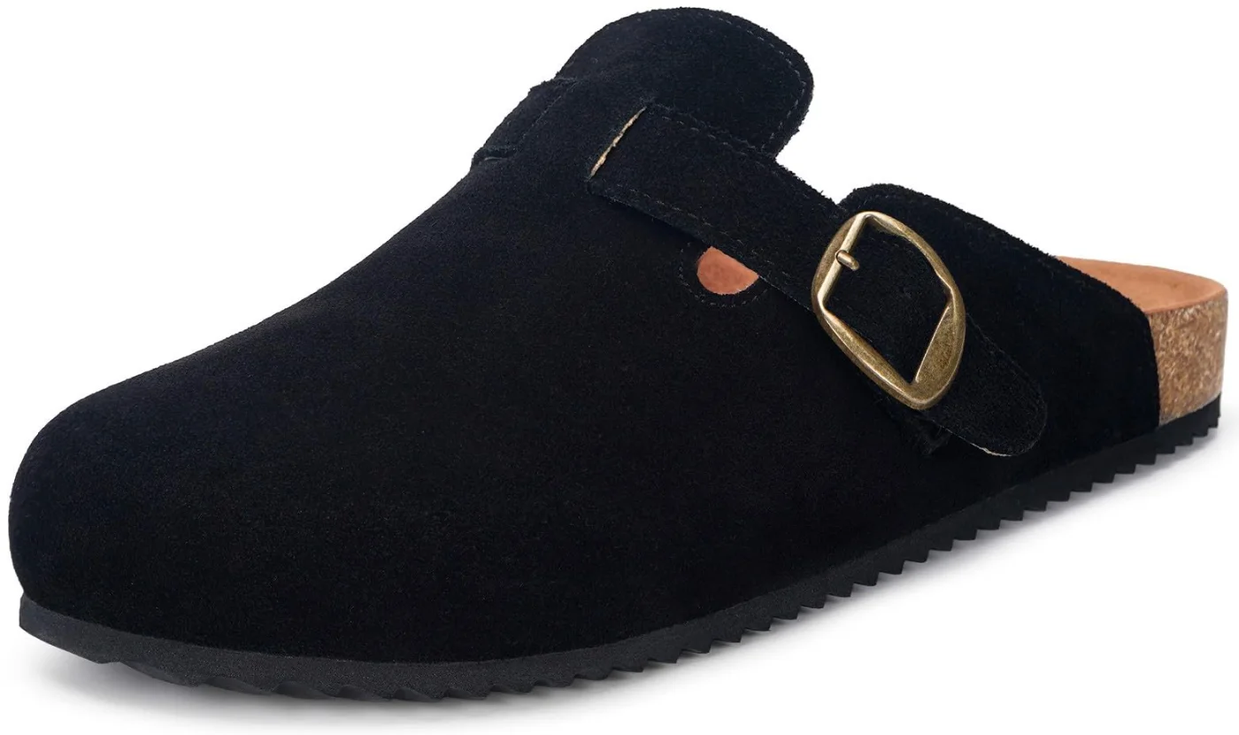 Intini Suede Cork Clog in Black