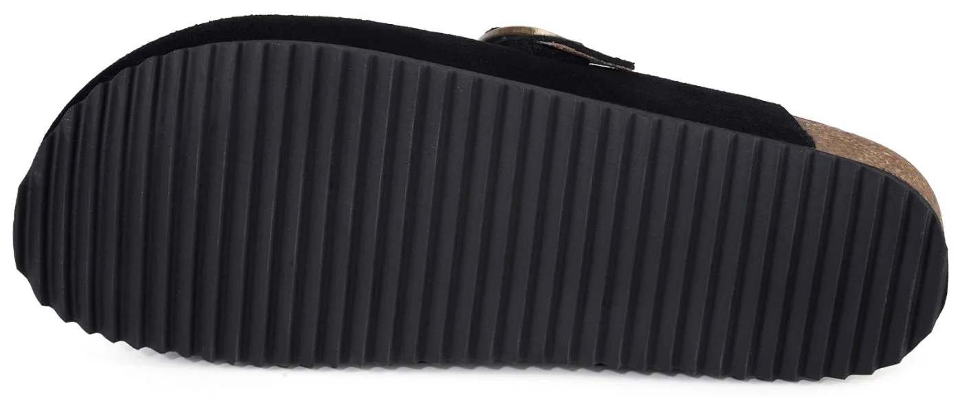 Intini Suede Cork Clog in Black, view 5