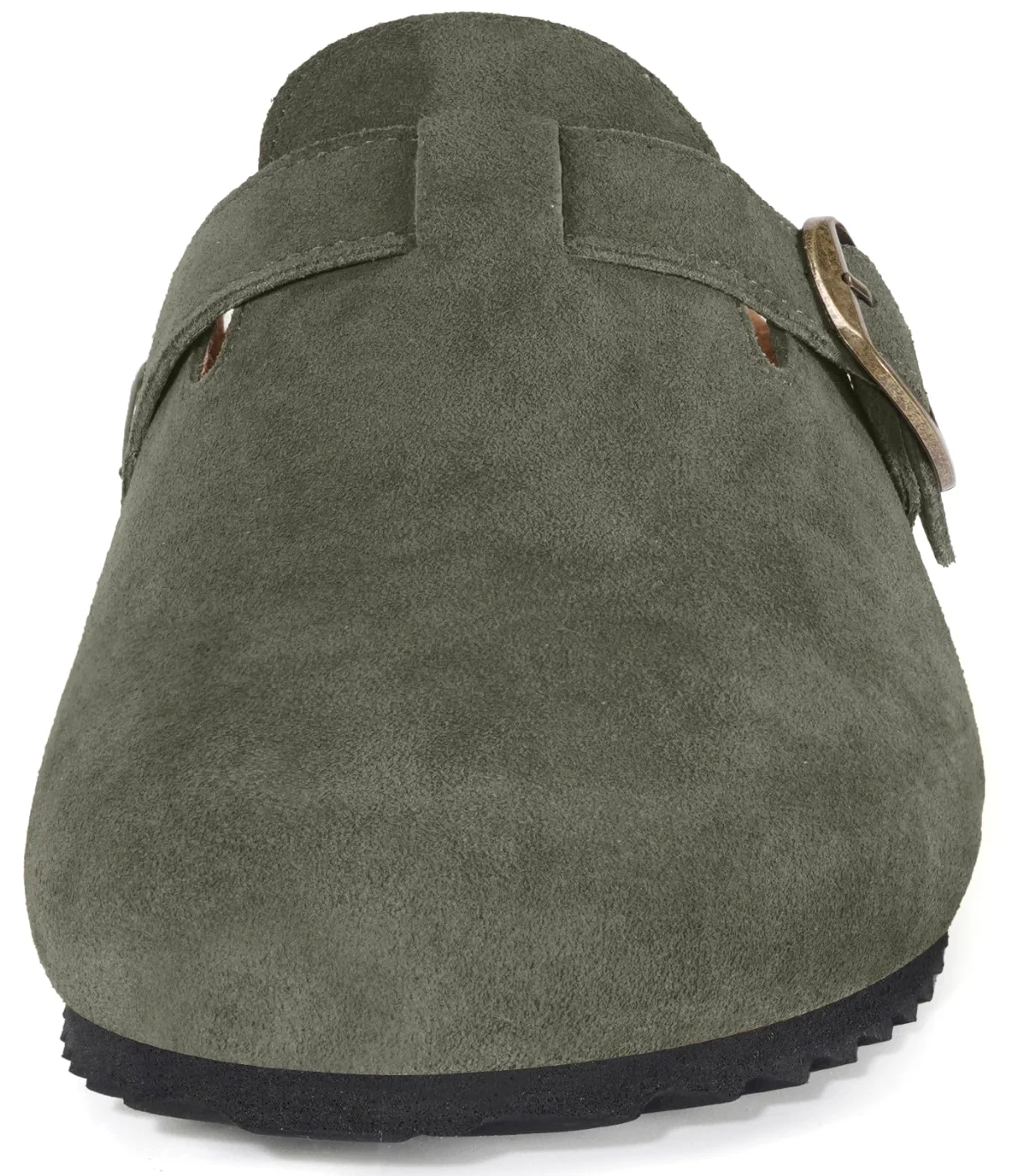 Intini Suede Cork Clog in Army Green, view 3