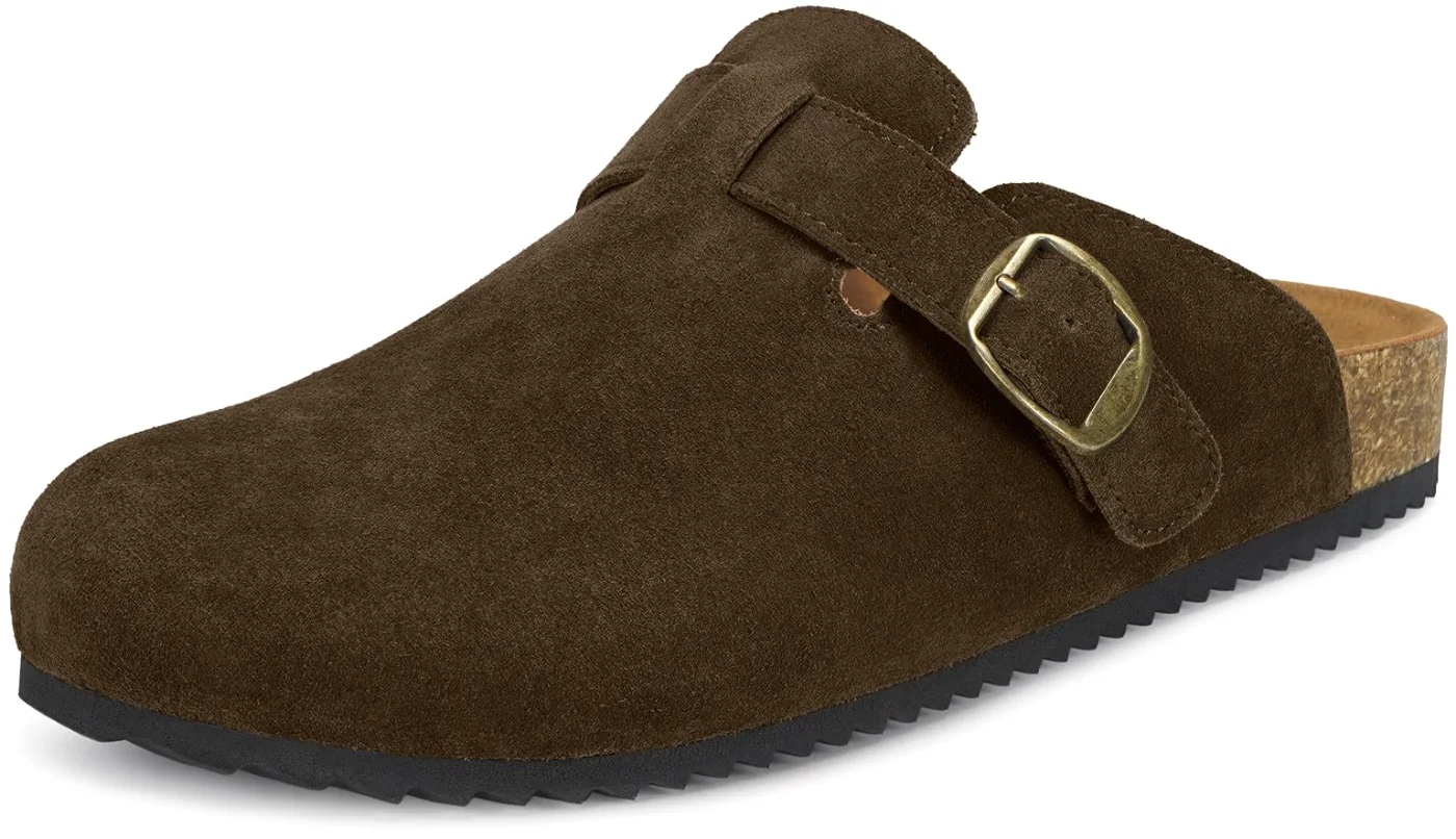 Intini Suede Cork Clog in Coffee
