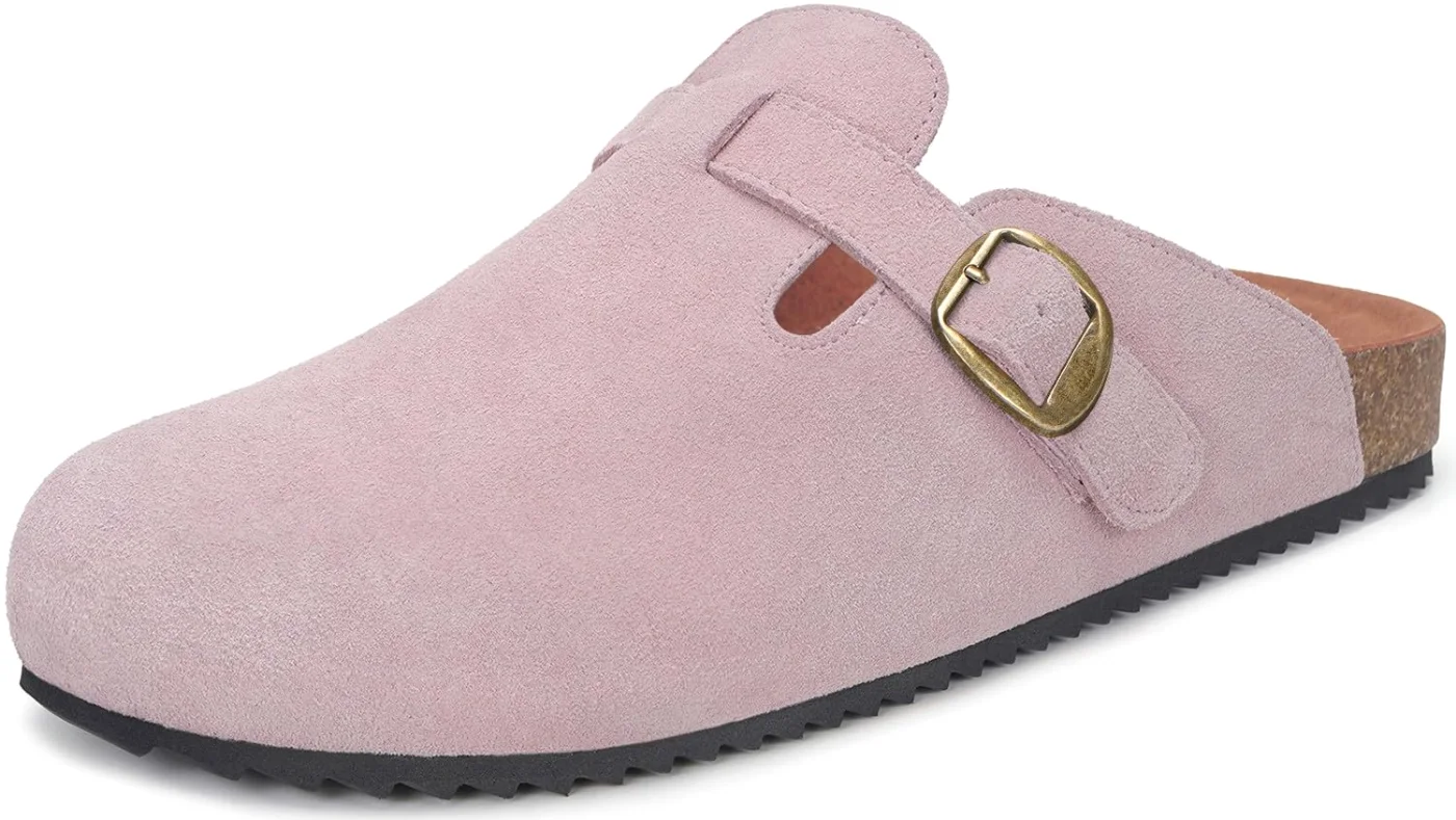 Intini Suede Cork Clog in Pink