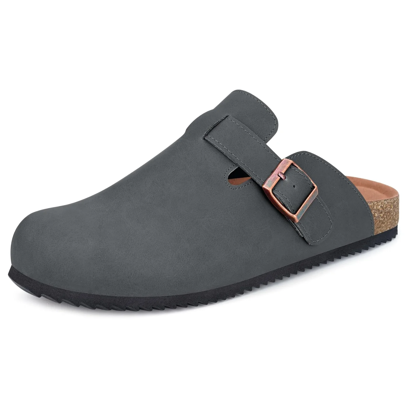 Intini Faux Leather Cork Clog in Grey