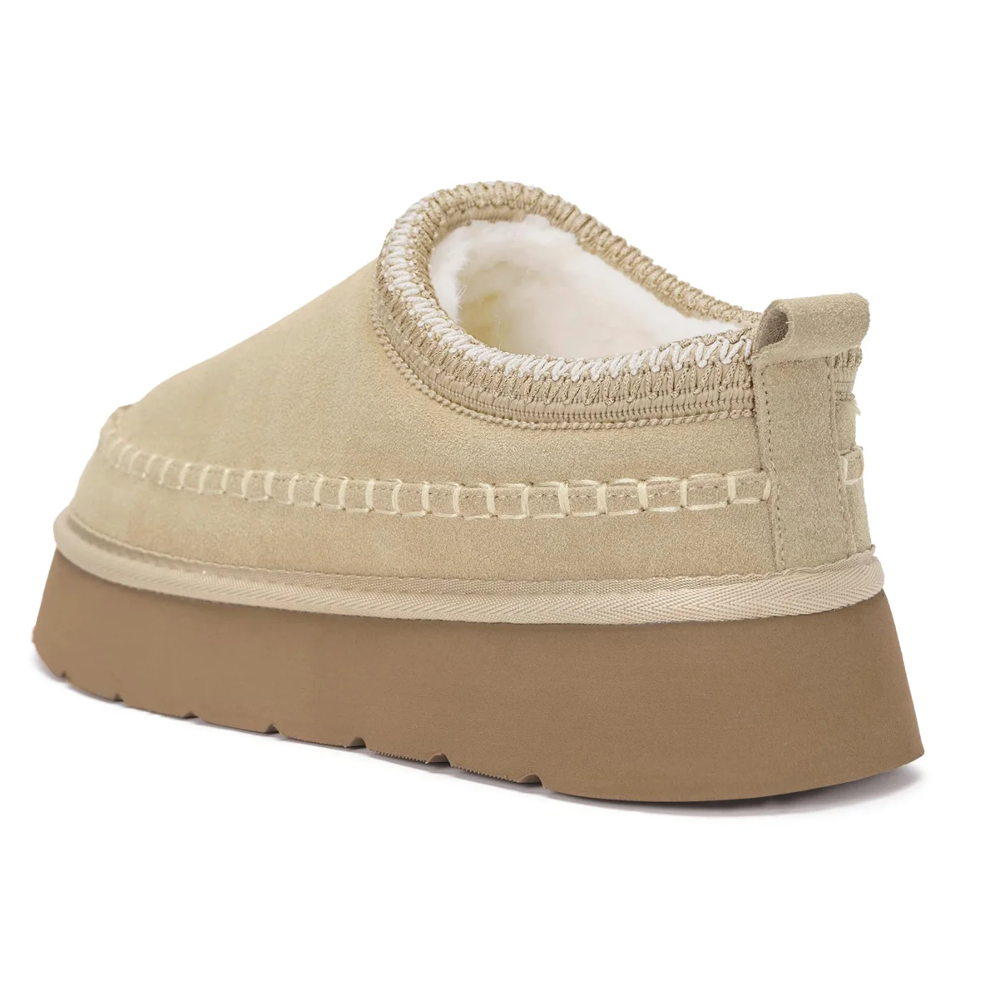 Intini Platform Mini Boot Slipper in Apricot, view 3