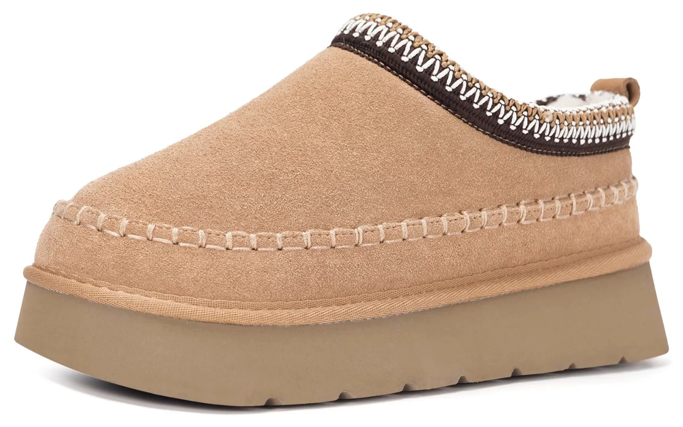 Intini Platform Mini Boot Slipper in Dark Brown