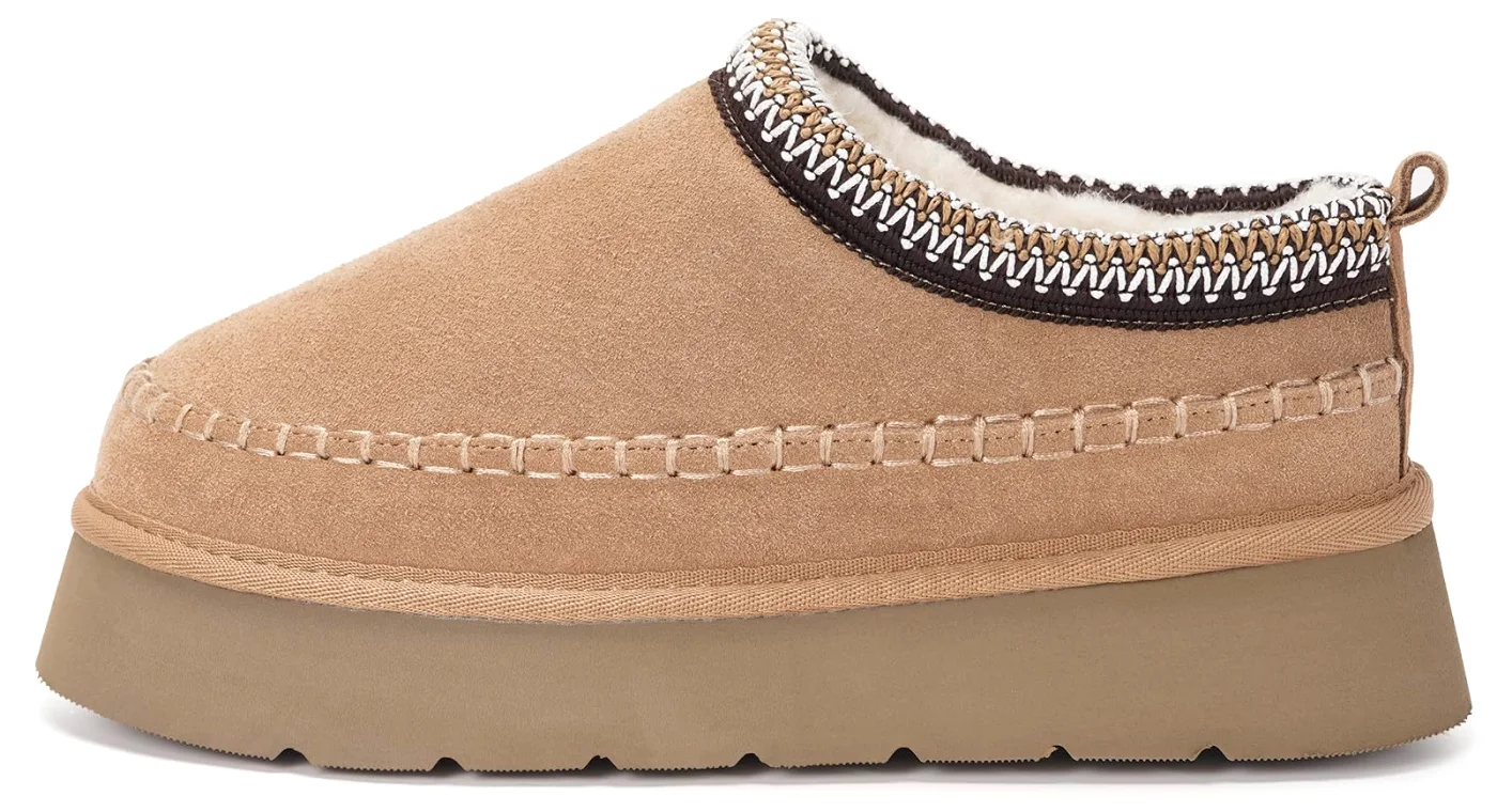 Intini Platform Mini Boot Slipper in Dark Brown, worn