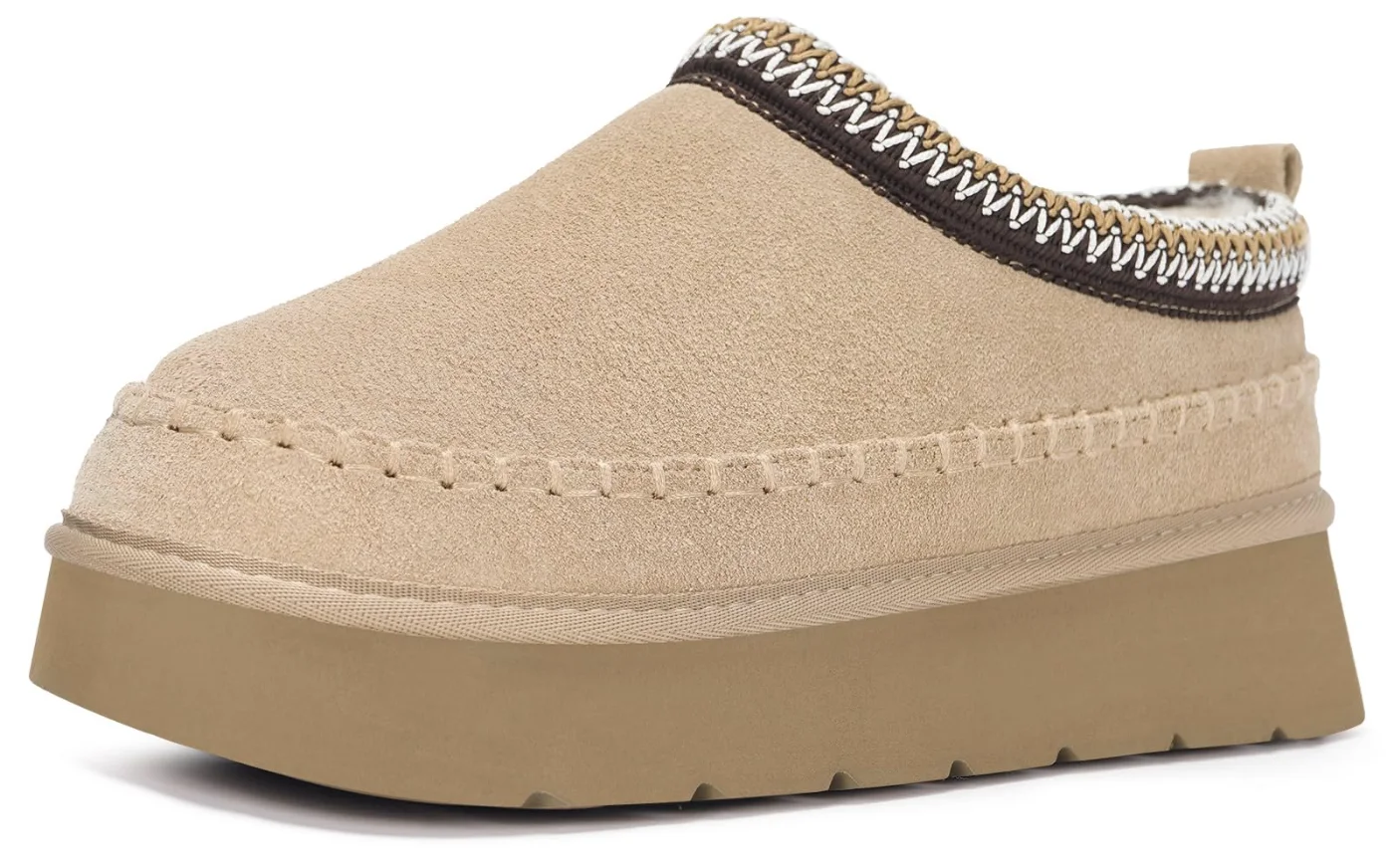 Intini Platform Mini Boot Slipper in Light Brown