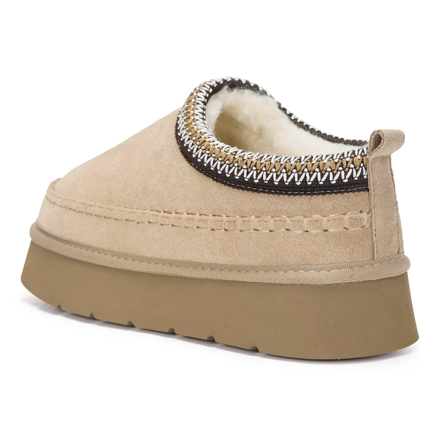 Intini Platform Mini Boot Slipper in Light Brown, view 3