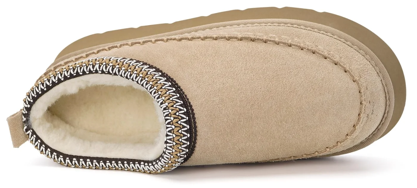 Intini Platform Mini Boot Slipper in Light Brown, view 4