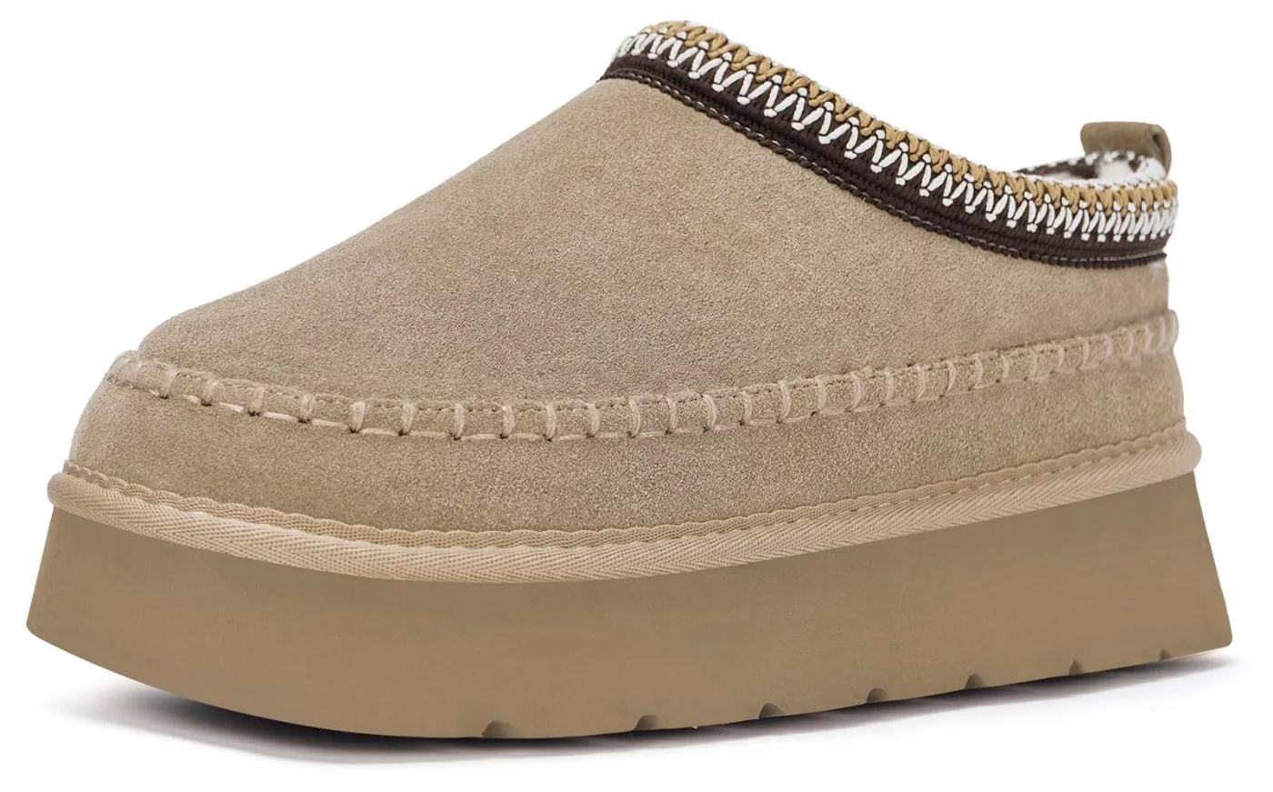 Intini Platform Mini Boot Slipper in Khaki