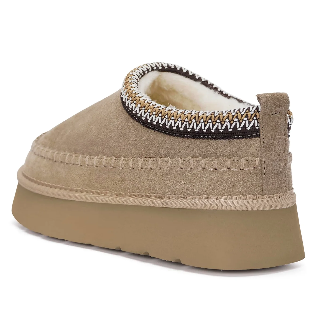 Intini Platform Mini Boot Slipper in Khaki, view 3