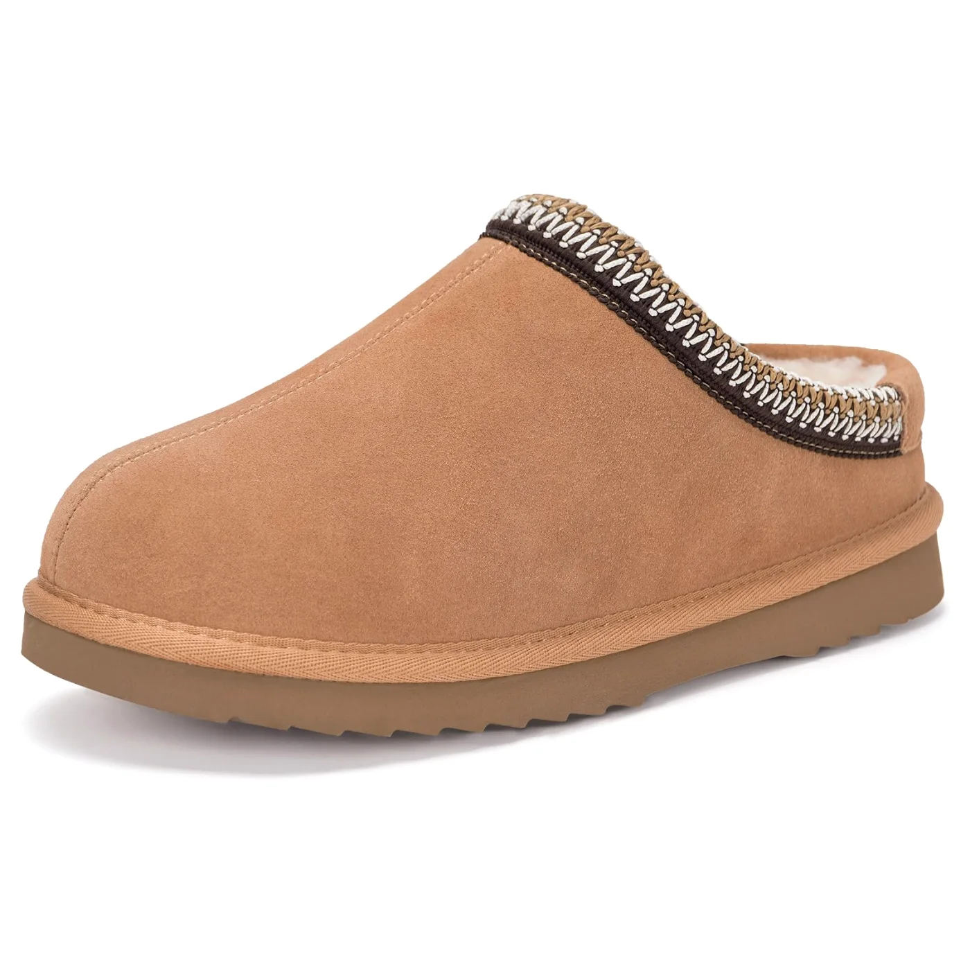 Intini Fuzzy Platform Clog Slipper in Light Brown