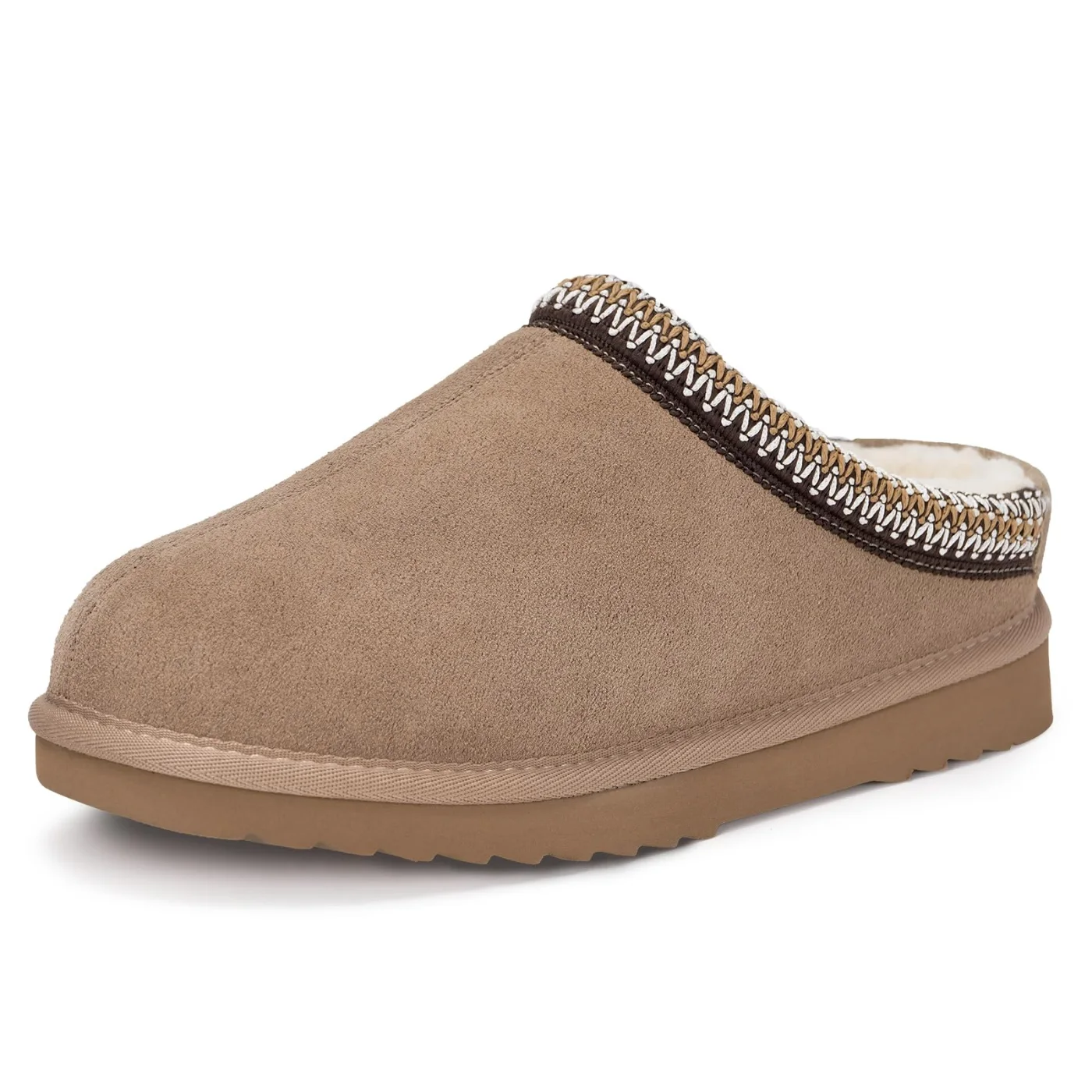 Intini Fuzzy Platform Clog Slipper in Khaki