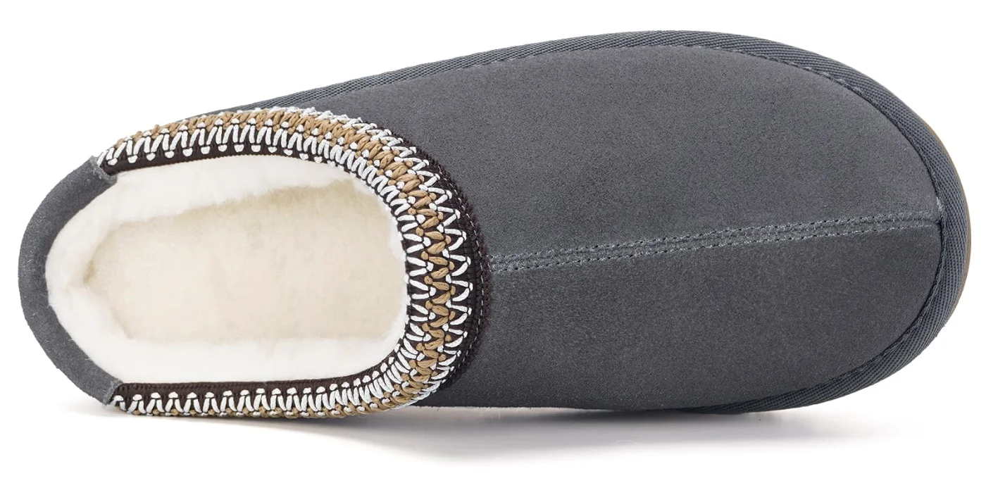 Intini Kids Fuzzy Clog Slipper in Grey, view 3