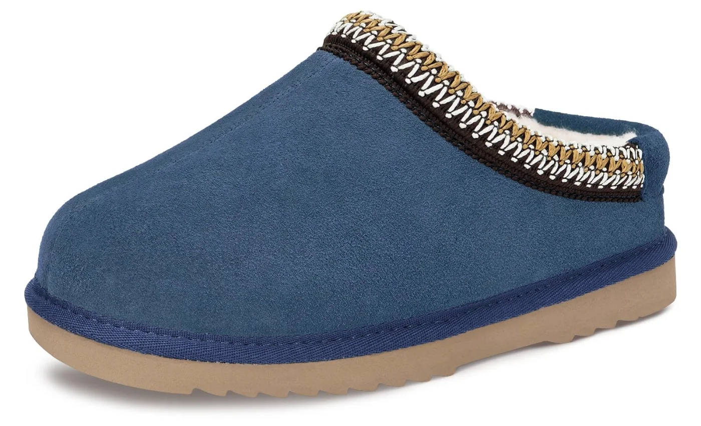 Intini Kids Fuzzy Clog Slipper in Dark Blue