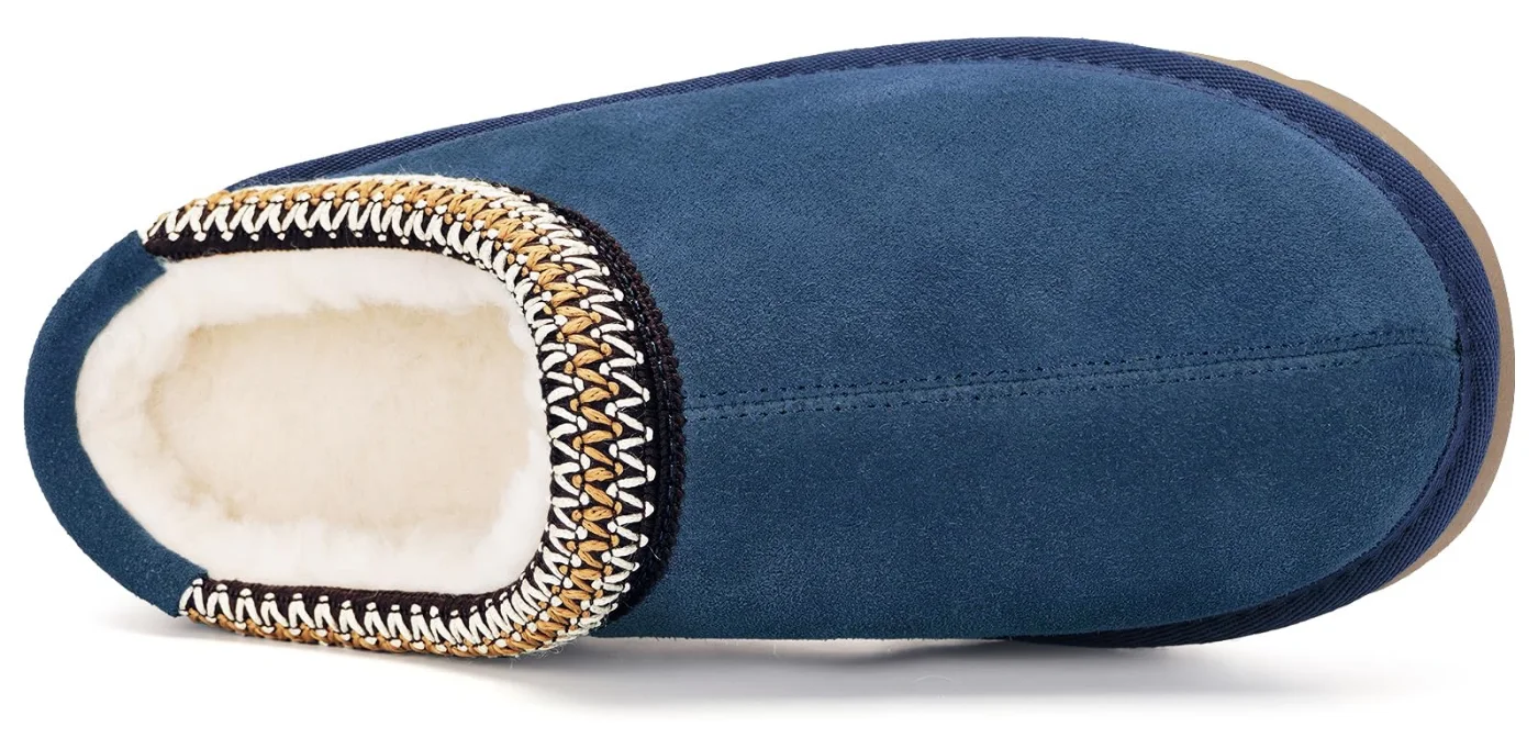 Intini Kids Fuzzy Clog Slipper in Dark Blue, view 3