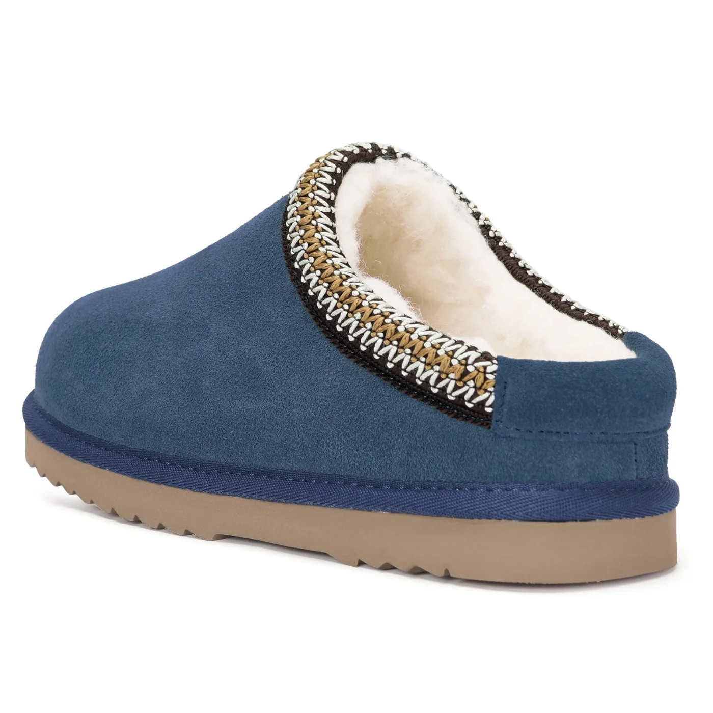 Intini Kids Fuzzy Clog Slipper in Dark Blue, view 4