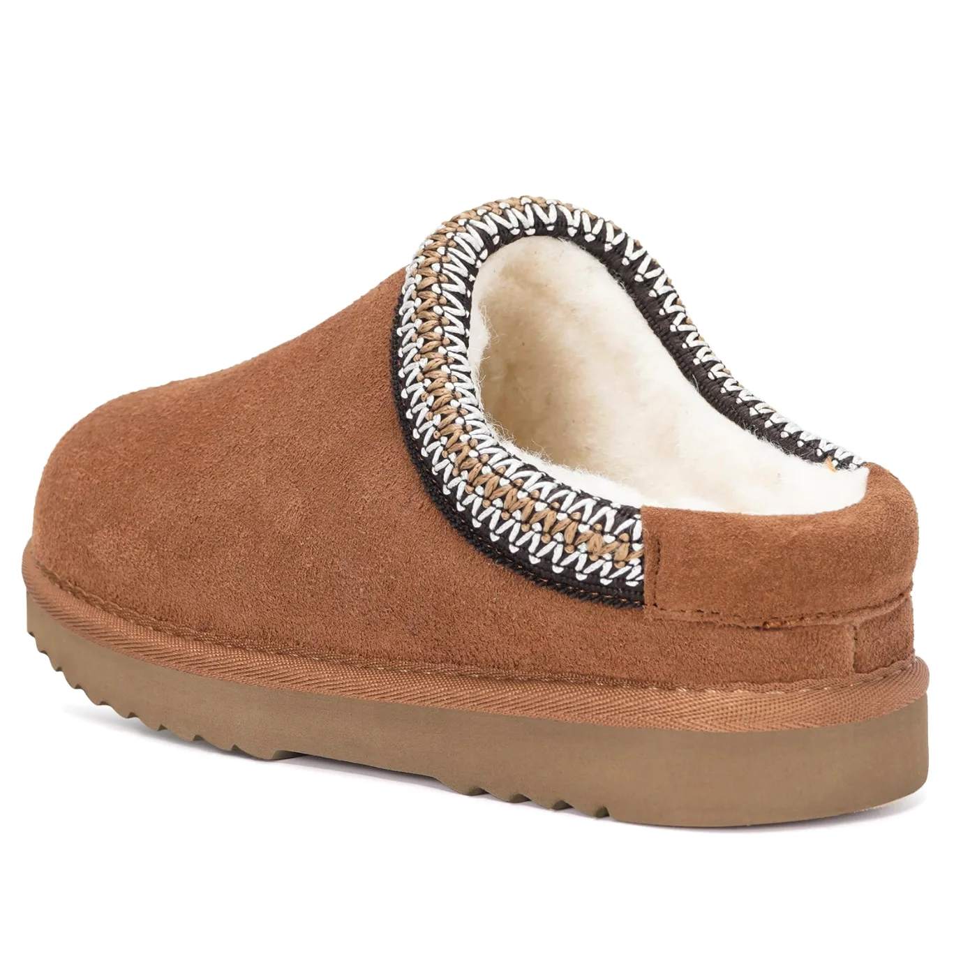 Intini Kids Fuzzy Clog Slipper in Brown, view 4