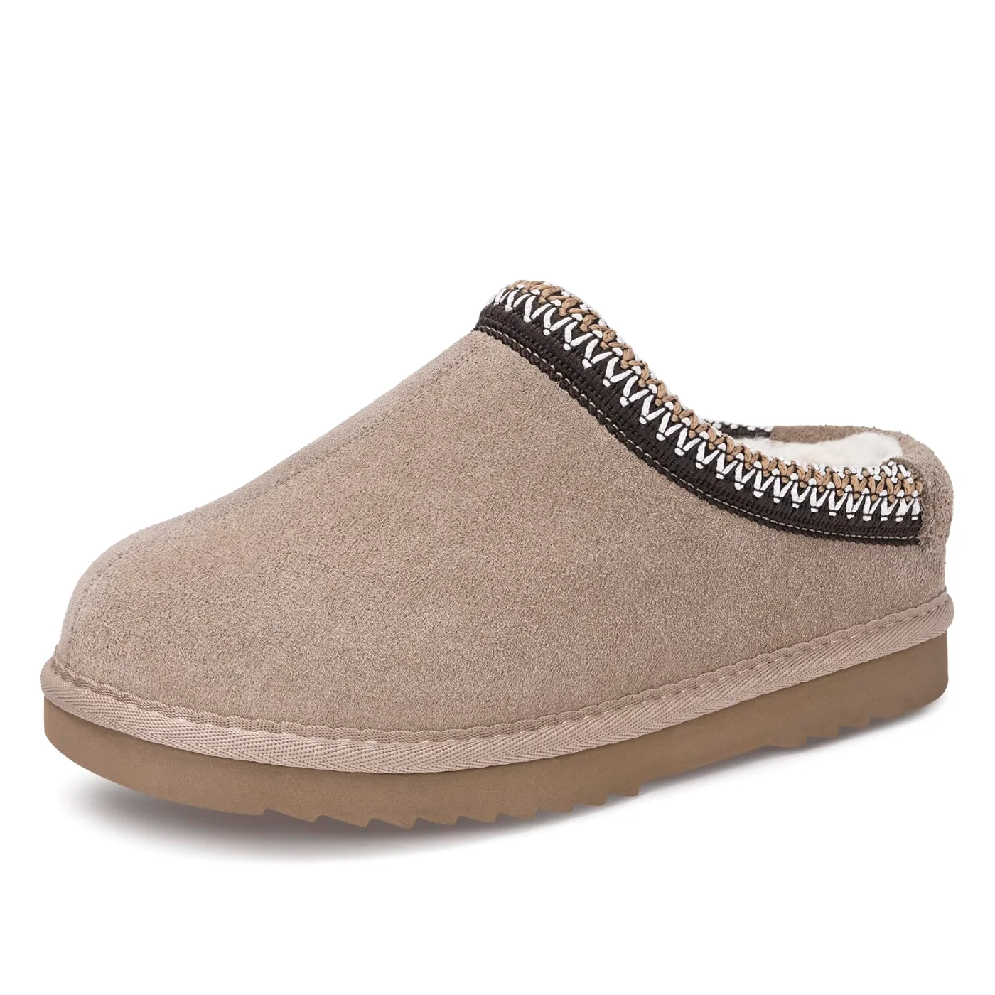 Intini Kids Fuzzy Clog Slipper in Khaki