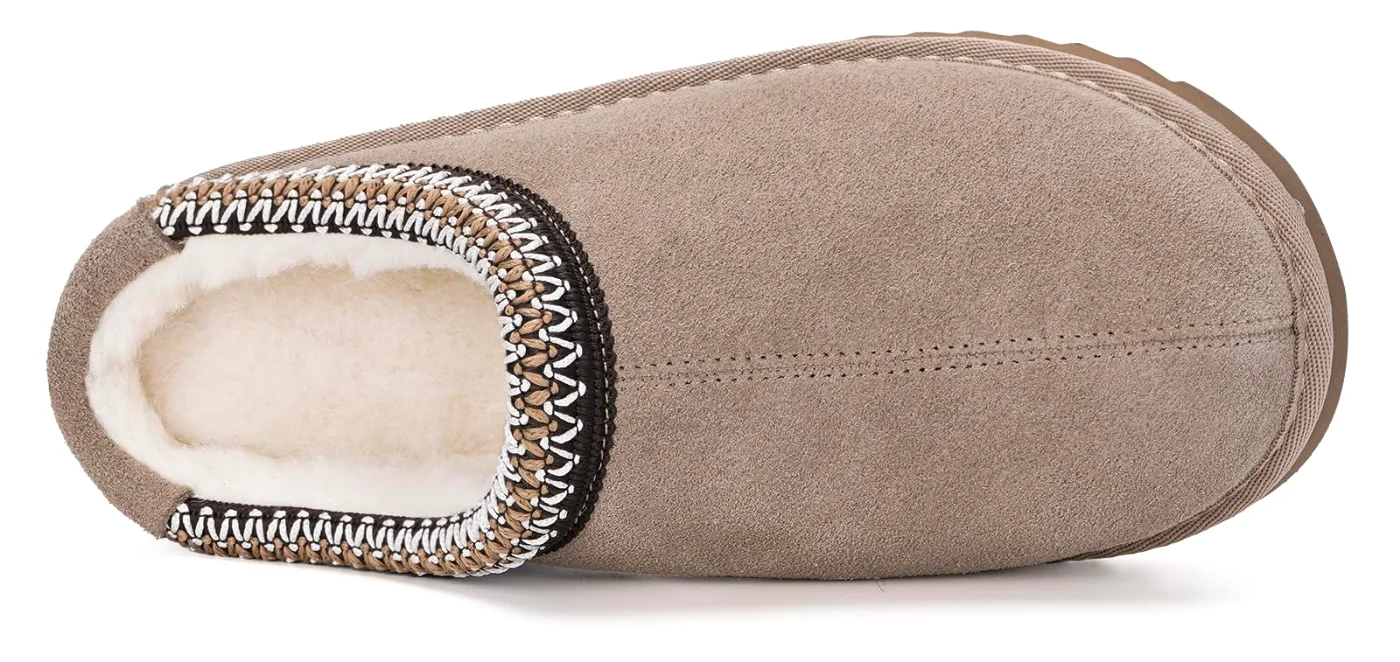 Intini Kids Fuzzy Clog Slipper in Khaki, view 3