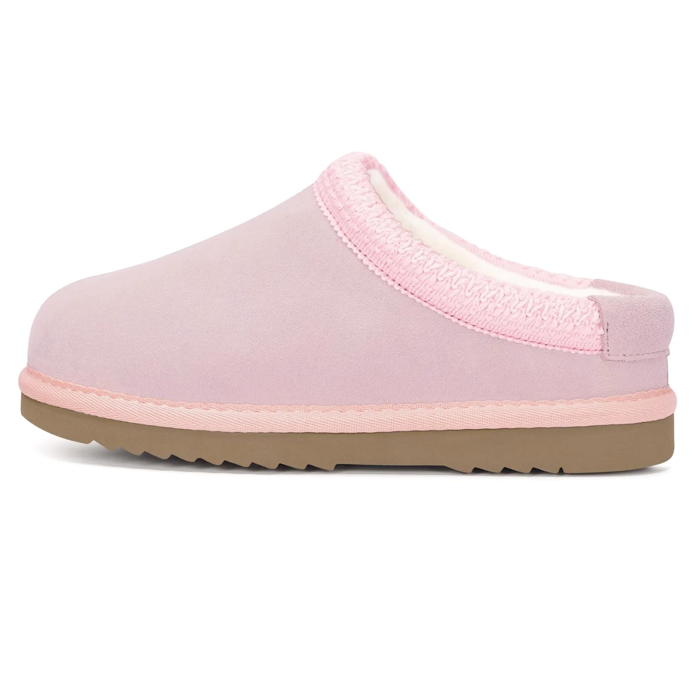 Intini Kids Fuzzy Clog Slipper in Pink, worn