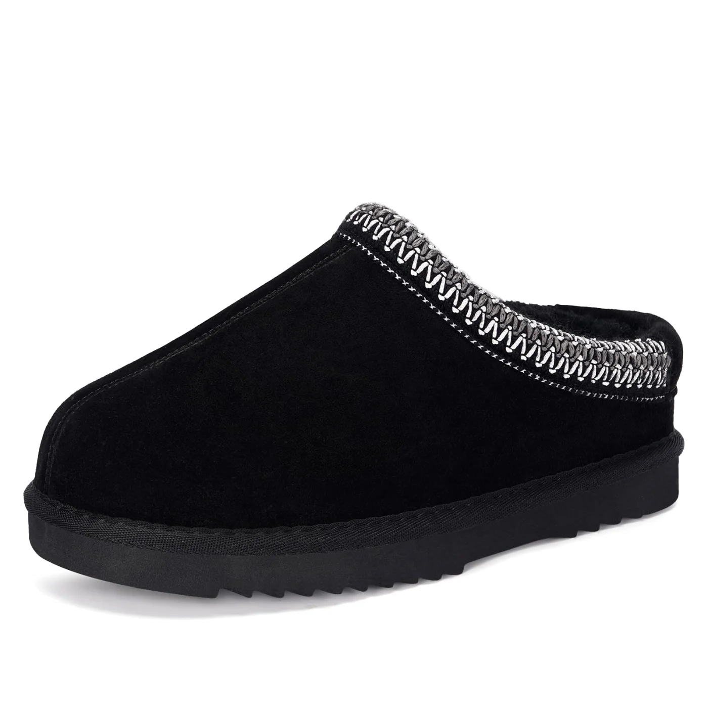 Intini Kids Fuzzy Clog Slipper in Black