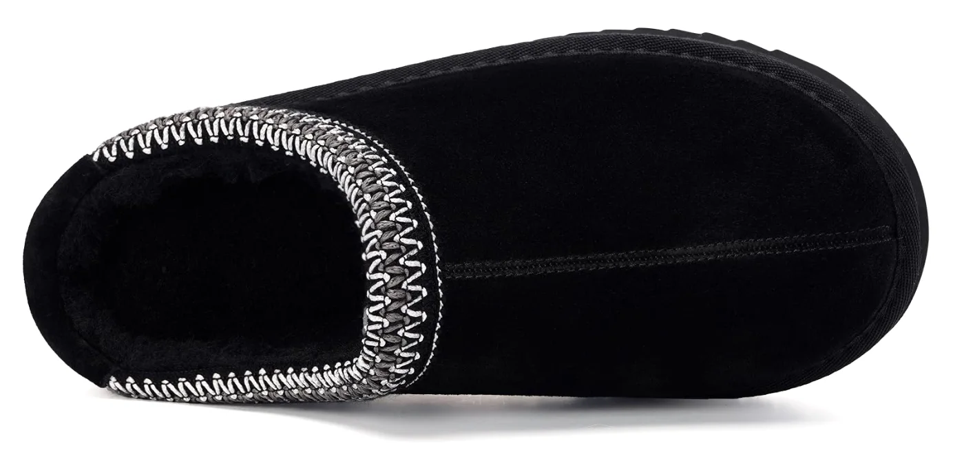 Intini Kids Fuzzy Clog Slipper in Black, view 3