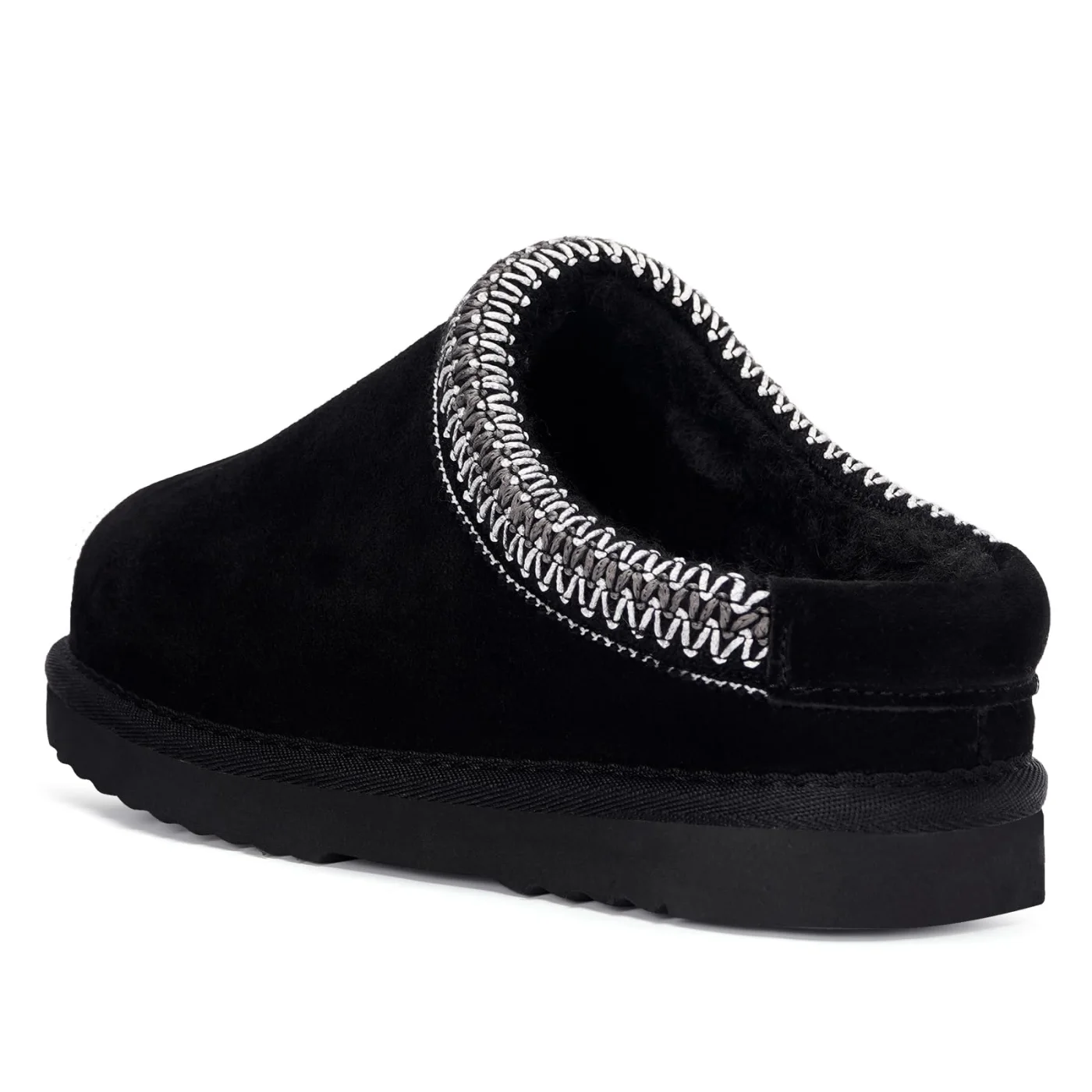 Intini Kids Fuzzy Clog Slipper in Black, view 4