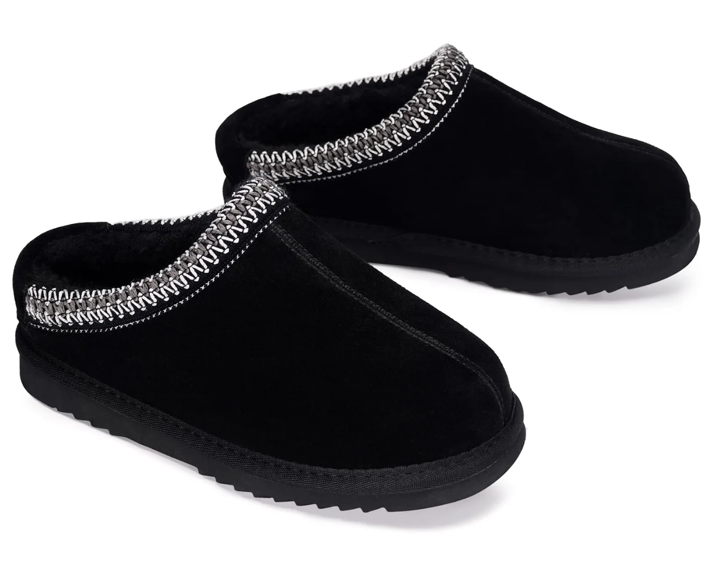 Intini Kids Fuzzy Clog Slipper in Black, view 6